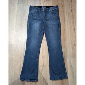 Democracy "Ab" Solution Size 12 Flare Jeans Blue Stretch Denim Slimming Boho